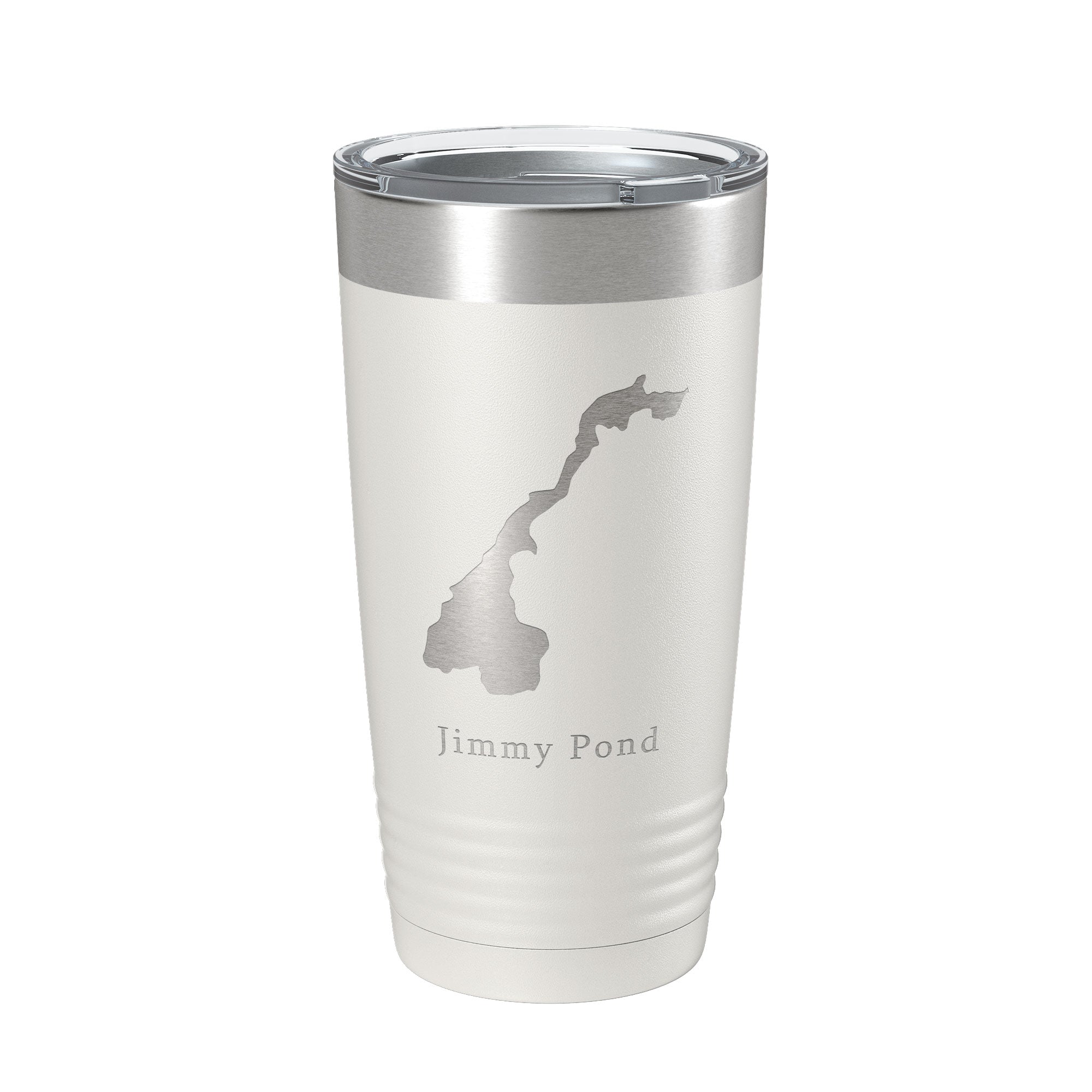 Jimmy Pond Tumbler Lake Map Travel Mug Insulated Laser Engraved Coffee Cup Maine 20 oz